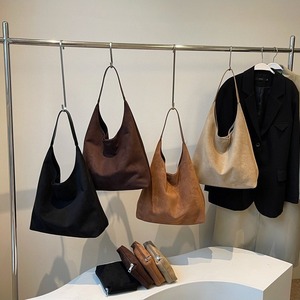 2PCS/Set Vintage <strong>Soft</strong> Velvet Suede <strong>Leather</strong> Tote Bag Hobo Shoulder Hand Bags Satchel Quiet Luxury <strong>Purse</strong> Tote Bag for Women - Product Image 1