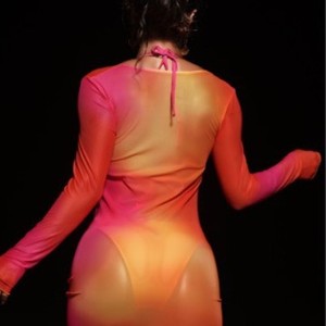 Vestido ajustado plisado de manga larga con cuello en V y lazo, sexy y con aberturas, para comercio transfronterizo de moda femenina - Product Image 3