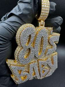 Pendentif plaqué or de luxe avec un design effet diamant étincelant, bijoux hip-hop pour hommes, femmes et cadeaux - Product Image 6