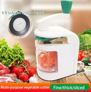 High Quality Home Kitchen <b>Vegetable</b> <b>Cutter</b> Stainless Steel Rotary Switch Blade Hand-Operated Spiral Grater Salad Tool PP Plastic - Product Image 2