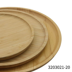 Bandeja Redonda de Madera para Servir Alimentos de la Mejor Calidad 3203021-20 con Asa de Madera Contrachapada para Taza de Té - Product Image 5