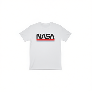 T-shirt con logo Nasa, maglietta grafica casual bianca da uomo per motociclisti - Product Image 2