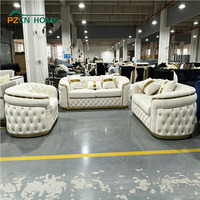 Ensemble de canapés en velours 1+2+3 places, fabrication en gros, luxe, courbes et capitonnage, pour salon, hall d'hôtel, villa, usage résidentiel