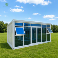 Bâtiment de bureau modulaire en acier avec mur-rideau en verre moderne, structure en acier détachable et grandes fenêtres