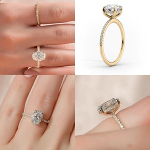 Laboratorium gekweekte diamanten ring 18K 14K 10K massief gouden IGI gecertificeerd CVD HPHT VVS verlovings- trouwring voor dames heren ovaal geslepen - Product Image 2