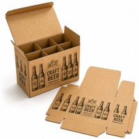 Boîtes d'expédition écologiques personnalisées pour bouteilles de bière, carton ondulé durable, matériaux recyclés, logo en relief pour artisanat