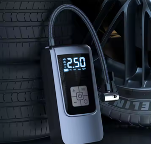 Compresseur d'air portable voiture gonfleur de pneu rechargeable pompe électrique écran Flash LED avec automobile, moteur, vélo, buse à bille - Product Image 1