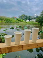Gobelet en papier à mur unique avec logo personnalisé, tasse à café et thé jetable recyclable pour boissons à emporter