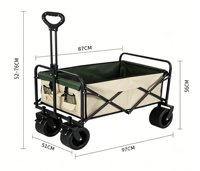 Chariot pliable personnalisable et facile à déplacer, chariot de courses robuste avec structure à quatre roues pour l'extérieur
