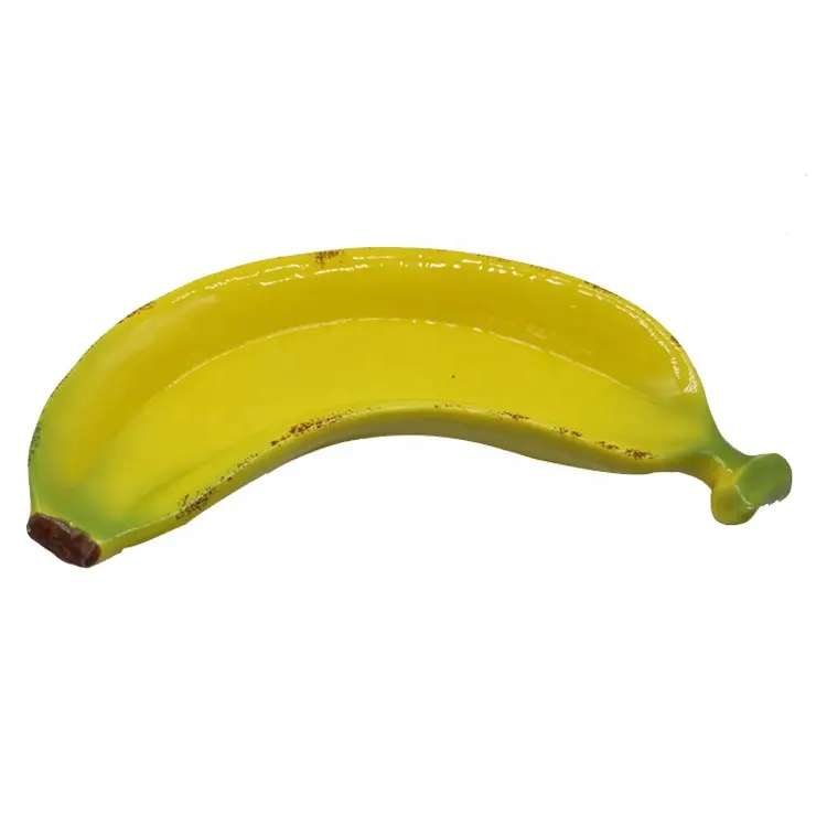 Fabrik kleine kreative gelbe Bananen form Porzellan Bastel set Candy Dish Keramik Obst Geschirr Teller