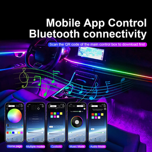 14 en 1 Couleur Rgb Symphonie Voiture Atmosphère Intérieur Led Acrylique Guide Fibre Optique Décoration Universelle Lumières Ambiantes F - Product Image 5