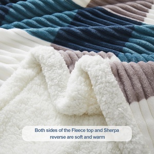 Bindi Sherpa lông cừu ném chăn sang trọng Fluffy lớn lớn lưới flannel chăn cho sofa đi văng giường - Product Image 4