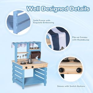 Ensemble de jeu de <span class=keywords><strong>cuisine</strong></span> de boue extérieure en bois pour enfants jouets de <span class=keywords><strong>cuisine</strong></span> et de nourriture pour tout-petits - Product Image 5
