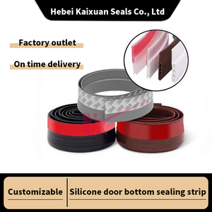 Ce Silicone tự dính cách âm cửa quét thời tiết Tước cao su cửa dưới con dấu dải - Product Image 2