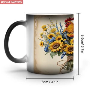 Taza Mágica Negra Esmerilada de 11 oz, Taza de Cerámica que Cambia de Color con el Calor, para la Pausa Diaria del Personal de Oficina - Product Image 1