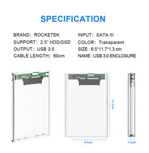 Caja de disco duro USB3.0 HDD Puerto serie de 2,5 pulgadas SATA SSD Caja de disco duro Caja de disco móvil USB 2,0 Caja externa <span class=keywords><strong>Caddy</strong></span> - Product Image 6