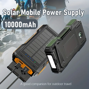 Mini Banco de Energía Solar Impermeable de 10000mAh con Manivela, Entrada y Salida Tipo C, Cargador de Emergencia Portátil para Exteriores - Product Image 4