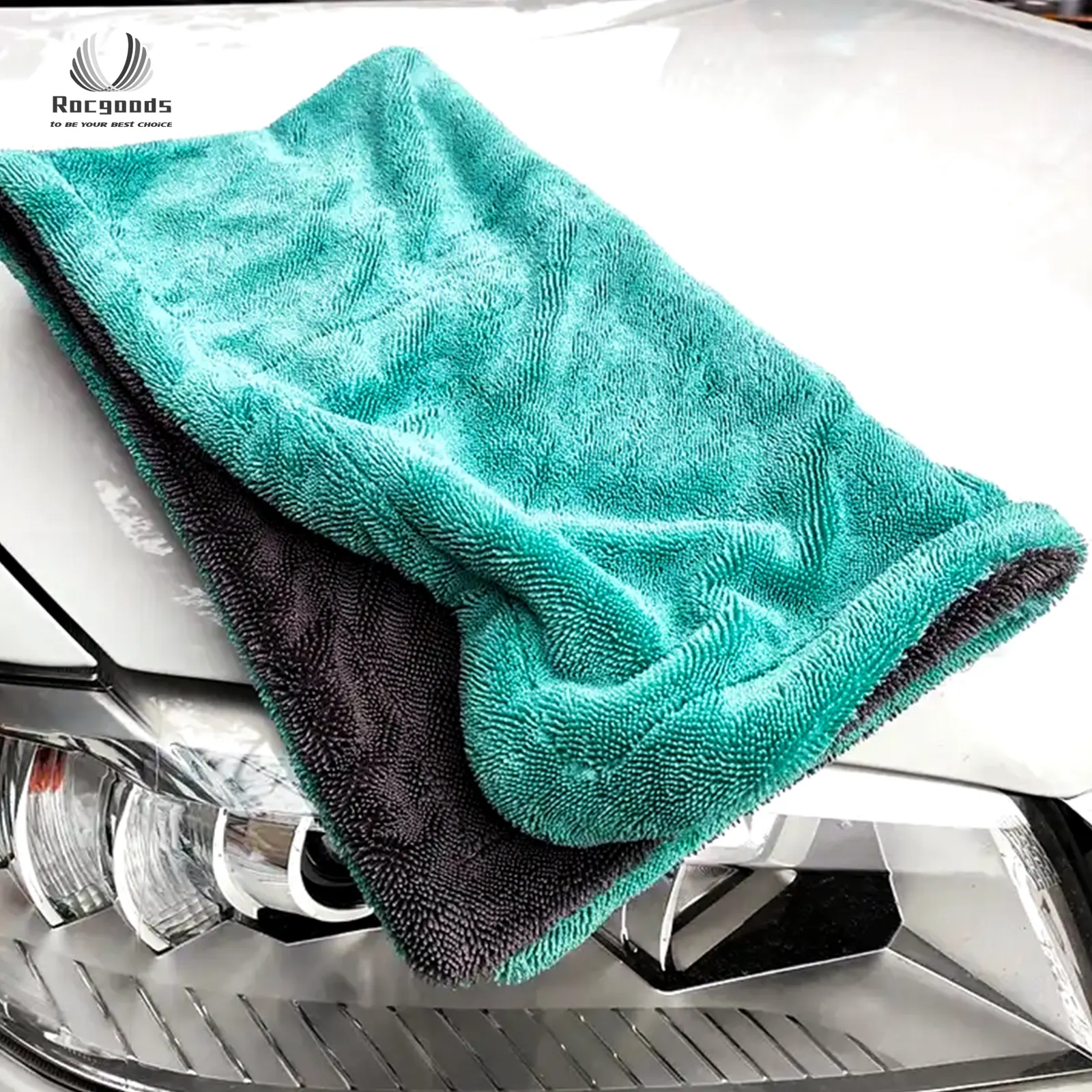 Boucle torsadée microfibre lavage de voiture séchage serviette microfibre serviette voiture séchage rapide