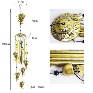 Carillon à vent artisanal en métal vintage moderne pour la maison, le jardin, nouvelle décoration de cloche d'extérieur, pendentif pour la cour, le mariage ou Noël - Product Image 4