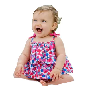 Customized Design 100% Cotton Baby Rompers for Girl Summer Woven Bamboo Style