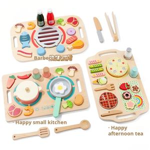 Enfants en bois éducation précoce 3d Playhouse Gourmet ustensiles de cuisine cuisine jouets Puzzle ensemble pour 3 ans bébé cadeaux - Product Image 2