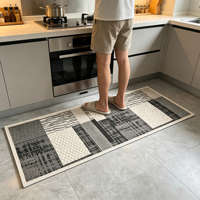 Küchenläufer Teppich Gepolstert Fleckresistent Waschbar Polyester Niedrigflorige Bodenmatte Landhaus Moderne Küchendekoration