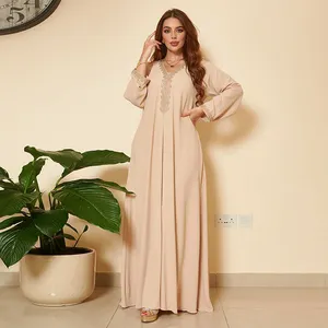 Hot Sale Dames Hoge Kwaliteit Mode Ontwerpen Moslim Jurk Marokkaanse Jurk Dubai Abaya