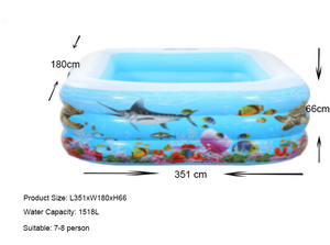 Piscine gonflable en plastique, dimension 351x180 x x 66cm, pour bain de piscine, pré-aquatiques, avec pompe - Product Image 3
