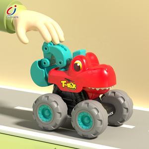 Chengji enfants en plastique <span class=keywords><strong>dessin</strong></span> <span class=keywords><strong>animé</strong></span> <span class=keywords><strong>Dino</strong></span> ingénierie véhicule Friction camion dinosaure retirer voiture ensemble - Product Image 2