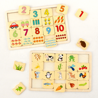 Mainan Puzzle Balok Bangunan Konig Kids, Papan Pencocokan Bentuk, Mainan Puzzle Kayu Edukatif untuk Anak, Mainan Edukatif Montessori