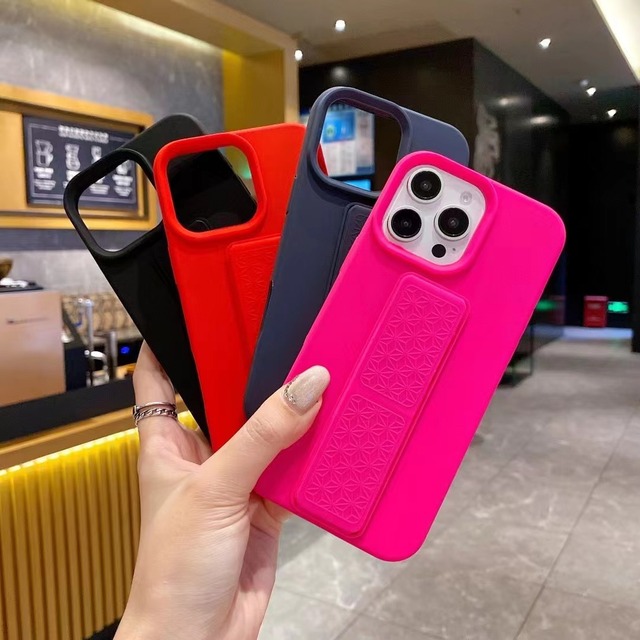 Silicone Kickstand Mobile Phone Cases for iPhone 17 16 15 14 13 12 11 Pro Max XS XR Full Body Camera Protection Phone Back Cover