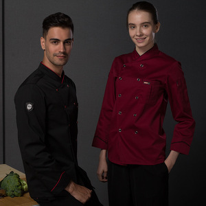 Cuisine chinoise unisexe Chef uniformes hommes marine Chef manteaux colombie M-3XL pas cher nouveaux modèles Chef <span class=keywords><strong>veste</strong></span> boutons pour les femmes - Product Image 4