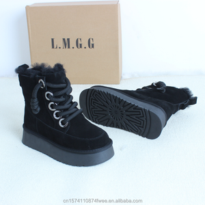 <span class=keywords><strong>Botas</strong></span> de Invierno para <span class=keywords><strong>Mujer</strong></span> de Cuero Genuino Marrón, Botines Estilo Barefoot Resistentes a las Manchas, <span class=keywords><strong>Botas</strong></span> de Nieve Estilo Country - Product Image 4