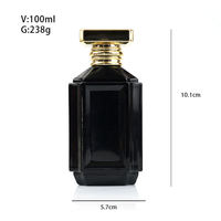 Flacon de parfum carré transparent vide Doully Classic 100 ml avec pulvérisateur à pompe, diffuseur à bâtonnets, et boîte d'emballage sérigraphiée prête à l'emploi