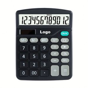 Custom Logo Printed <b>Metal</b> <b>Panel</b> Calculator Dual Power Large <b>Screen</b> Button 12-Slot Computing Machine Solar Battery Backup - Product Image 1