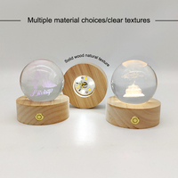 Lampe LED sans fil sur pied, 7 couleurs, rechargeable, veilleuse, lampes avec base ronde en bois, support de lampe LED, base de lampe 3D en bois