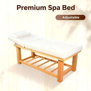 Table de massage thaïlandaise moderne en bois massif pour salon de beauté et spa facial - Product Image 2