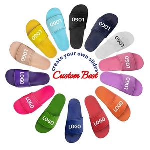 Wholesales Super Soft PU <b>Slides</b> Sandals Logo Plus Size Footwear Summer Cool <b>Slipper</b> Customized Boxes for <b>Slides</b> - Product Image 1
