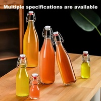 Bouteilles en verre à couvercle pivotant personnalisables, transparentes et à paroi épaisse, pour le kombucha, la bière, les sodas et les jus de fruits artisanaux, vente en gros