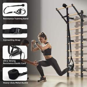 Appareil <span class=keywords><strong>de</strong></span> fitness <span class=keywords><strong>d</strong></span>'intérieur pour femmes, avec cadre en <span class=keywords><strong>bois</strong></span> et structure en acier, pour presse à jambes, tractions et étirements, idéal pour la maison et la <span class=keywords><strong>salle</strong></span> <span class=keywords><strong>de</strong></span> danse - Product Image 4