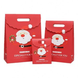 Sac promotionnel en papier avec poignée découpée, personnalisé avec logo, pour cadeaux de Noël 2026 - Product Image 4