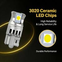 Ampoule LED T10 W5W 3014 SMD 12V 6000K 1.5W pour feux de stationnement/plaque d'immatriculation/plafonnier/feux de position latéraux, sans erreur Canbus
