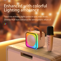 Ensemble d'enceintes karaoké P8 avec microphone LED RGB et woofer pour utilisation en extérieur et compatibilité téléphone portable