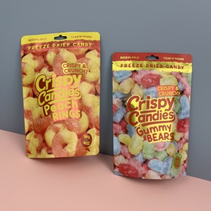 İnanılmaz tasarım 4 oz CPP plastik Doypack çanta metalik ısı dondurularak kurutulmuş çıtır şekerler şeftali yüzük sakızlı ayılar için mühürlü - Product Image 1