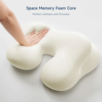 Oreiller ergonomique Zeemora en mousse à mémoire de forme en U pour la sieste au bureau, avec design creux respirant pour le sommeil sur le ventre et le soulagement de la douleur