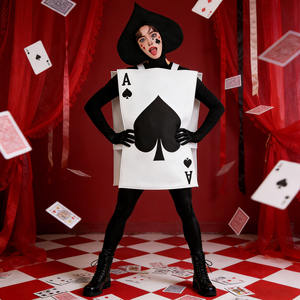 Ensemble de jeu de rôle As de Pique - <span class=keywords><strong>Déguisement</strong></span> de <span class=keywords><strong>carte</strong></span> pour couple, costume de fête sur le thème d'Alice - Product Image 2