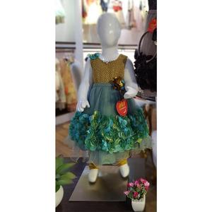 2019 Vestido en capas para niñas pequeñas Vestidos de patrón sólido para niños - Product Image 2