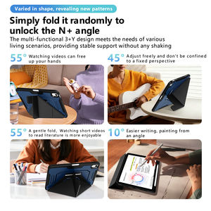 Livraison rapide en <span class=keywords><strong>7</strong></span> jours en stock Étui en cuir transformable Y-Fold pour <span class=keywords><strong>iPad</strong></span> Air 5e/6e génération <span class=keywords><strong>Pro</strong></span> 11 <span class=keywords><strong>Coque</strong></span> rigide en acrylique de protection - Product Image 2