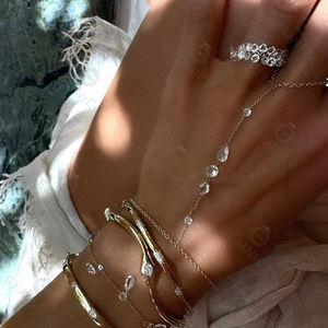 Gemnel Rose Lariat collar 925 Plata Hollowell exclusivo oro acento gota colgante mujer declaración collar - Product Image 5