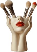 Forme de tête pour femmes Boho décoration visage Vase Vintage maquillage porte-pinceau maquillage organisateur maquillage organisateur pour la décoration intérieure